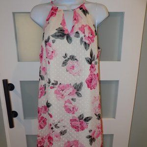 Candies Rose Print Halter Swing Dress Size M Women's NEW